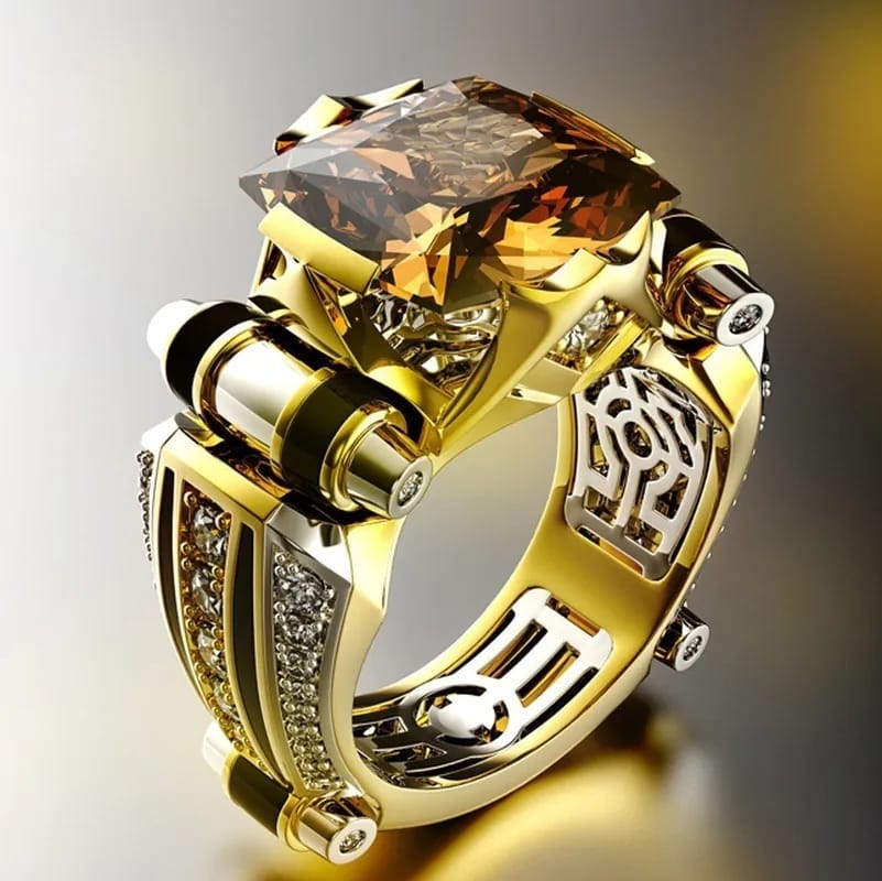 Two-Tone Zircon Luxury Ring