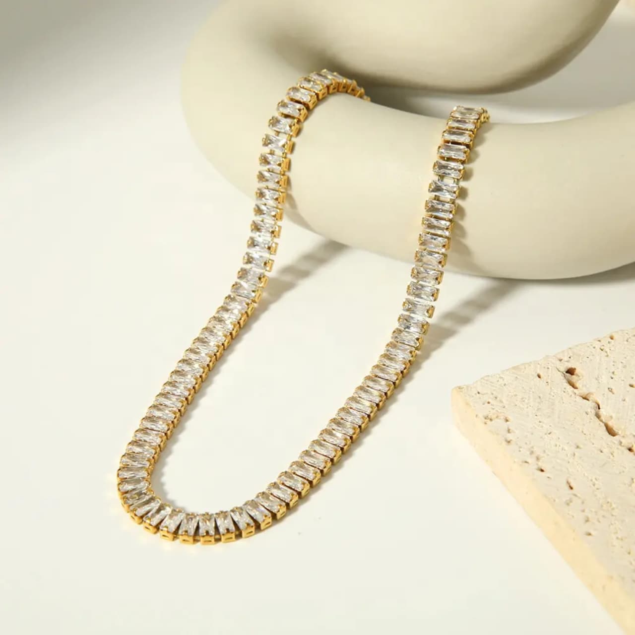 Tennis Necklace, Luxury Sparkling Tennis Chain Necklace