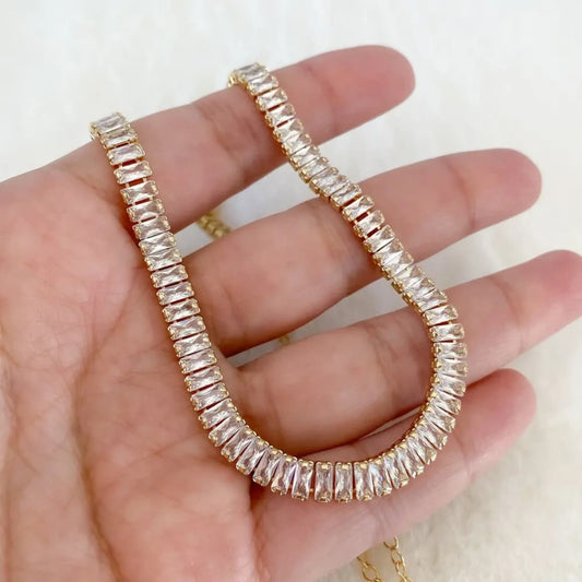 Tennis Necklace, Luxury Sparkling Tennis Chain Necklace