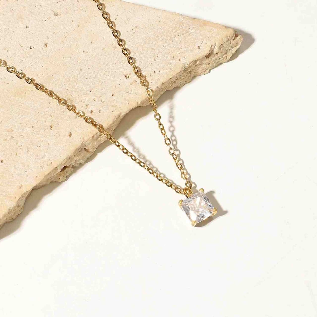 Crushed Ice Square Necklace